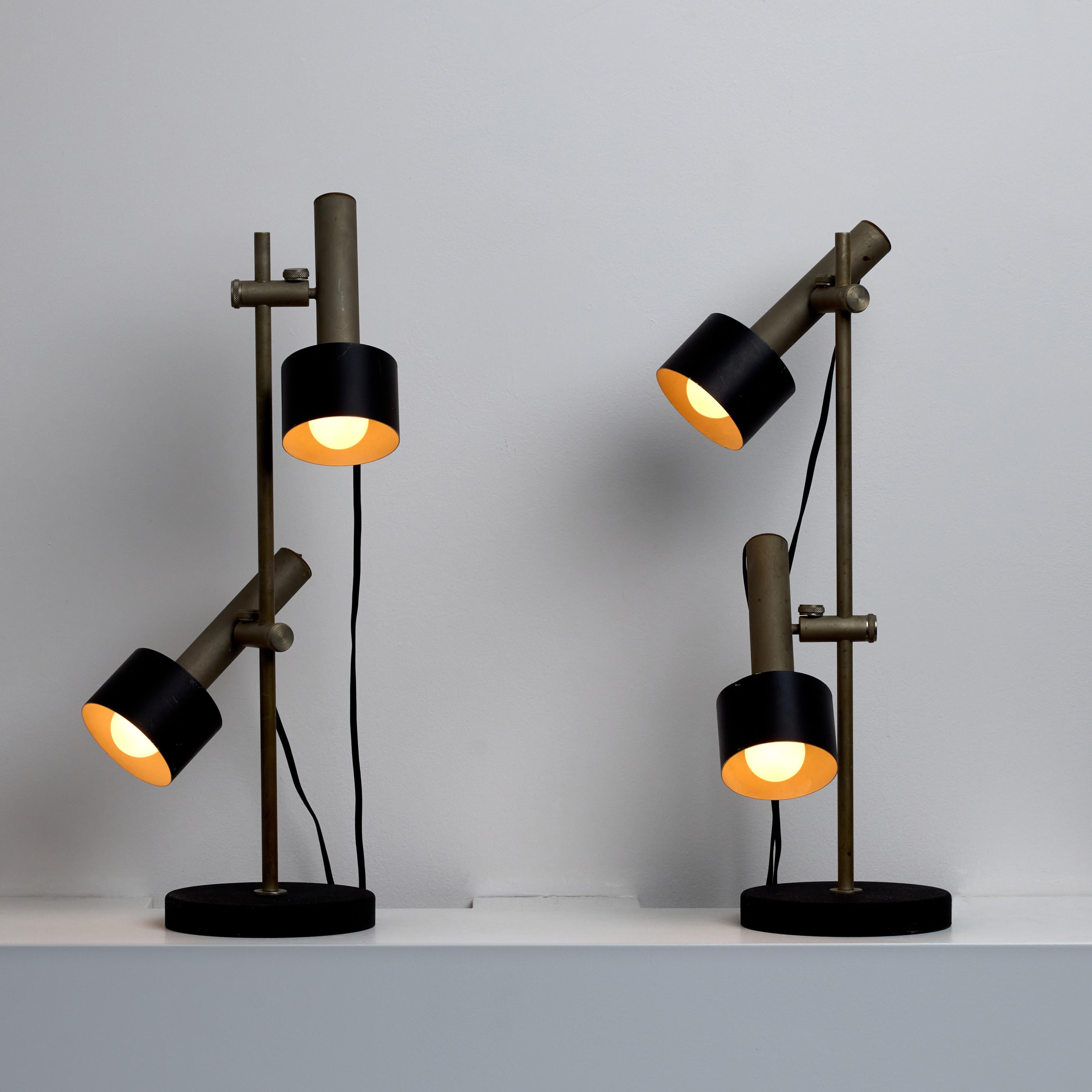 Blackened Pair of Italian Table Lamps For Sale