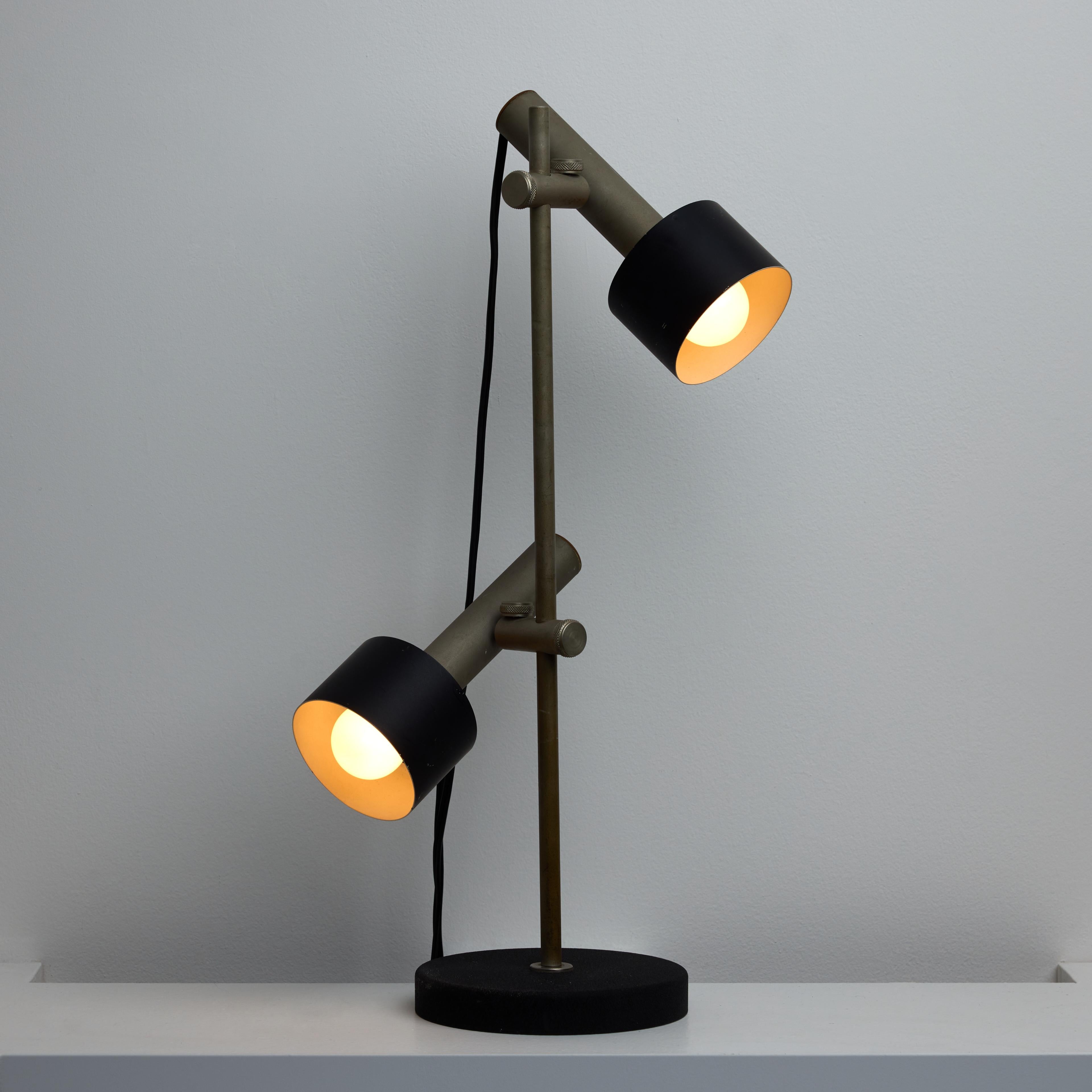 Aluminum Pair of Italian Table Lamps For Sale