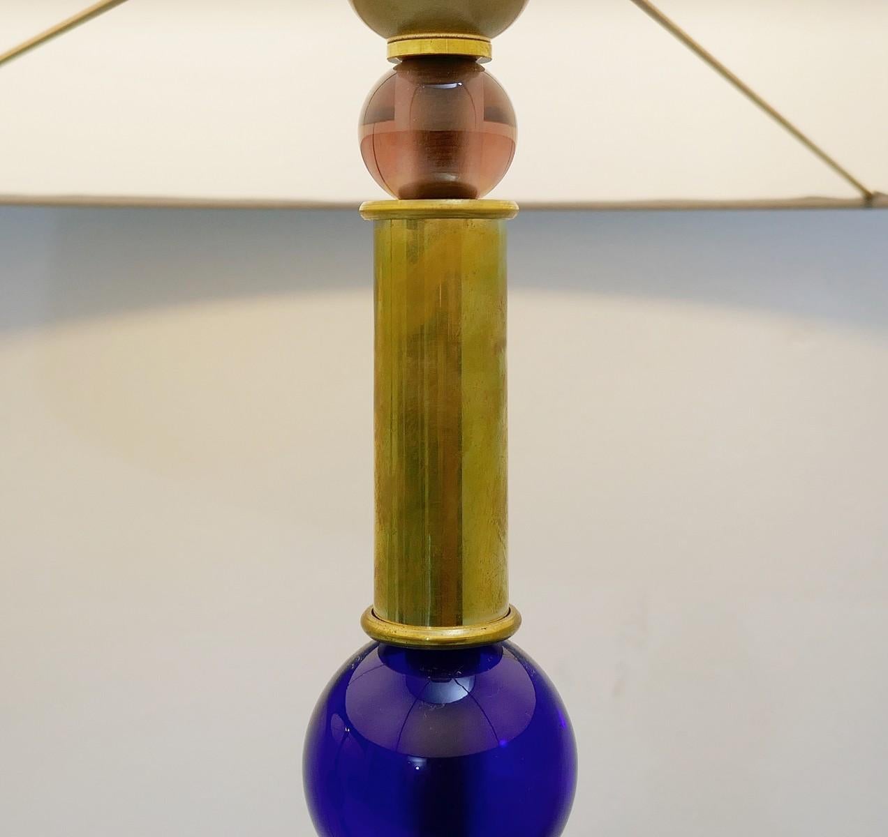 Contemporary Pair of Italian Table Lamps in Murano Glass