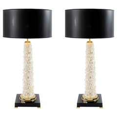 Pair of Italian Table Lamps in Murano Glass