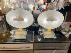 Coppia di lampade da tavolo italiane in vetro di Murano nello stile di Barovier & Toso 1960