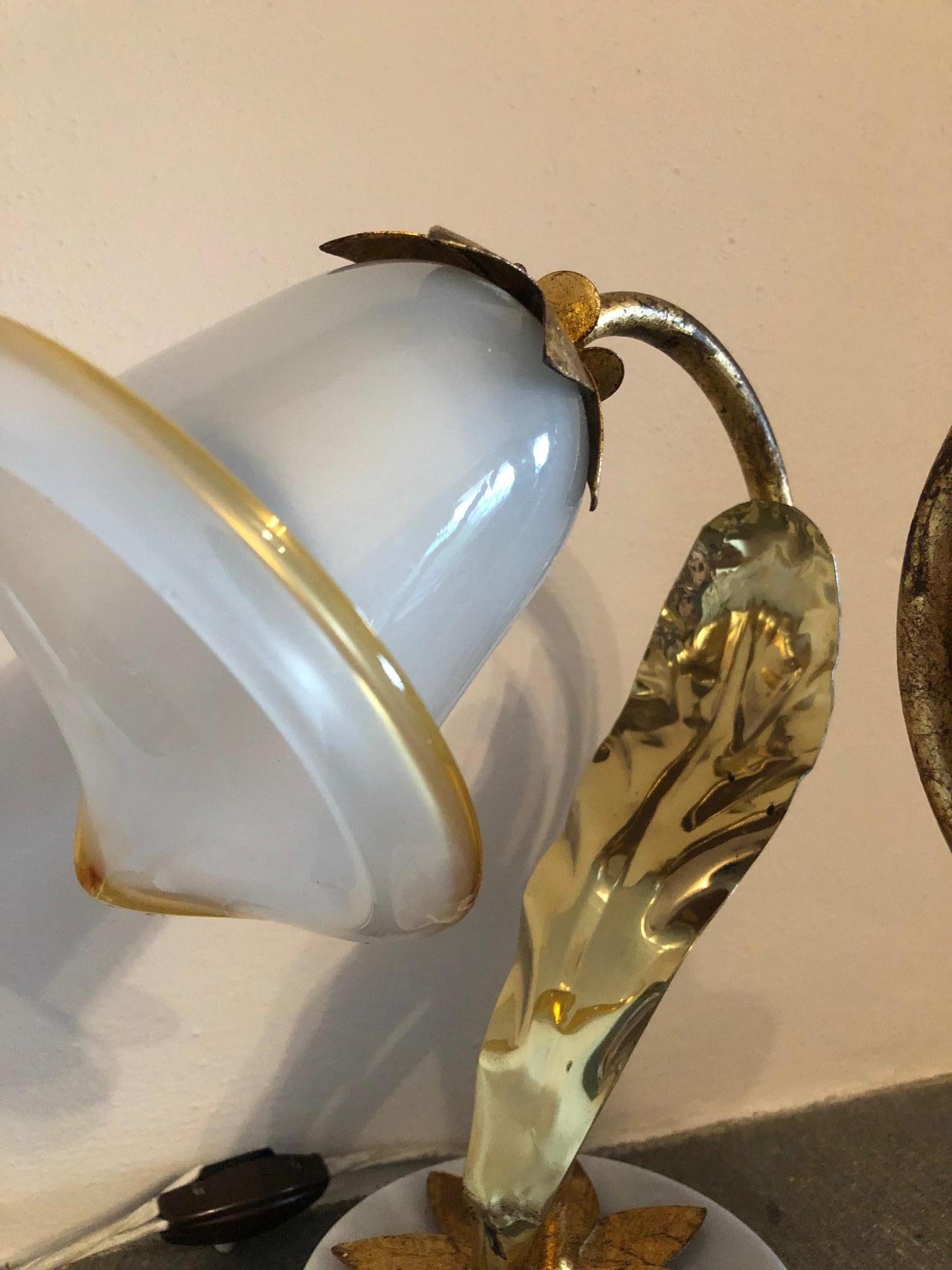 Paire de lampes de bureau italiennes avec base en marbre de Carrare en vente 10