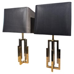 Retro Pair of Italian table lights Hollywood regency 