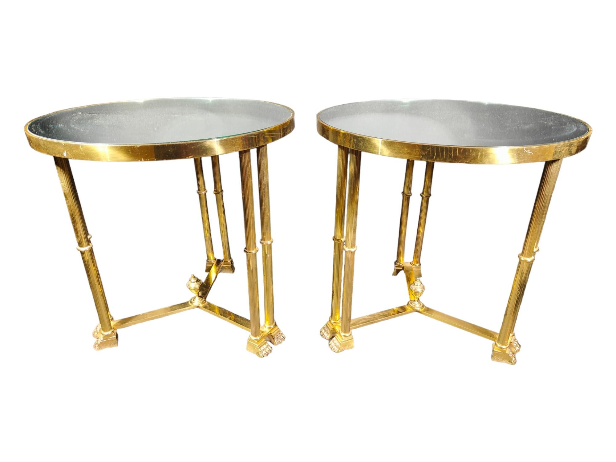 Brass Pair of Italian Tables, 1950