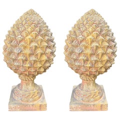 Pair Of Italian Terracotta Artichokes