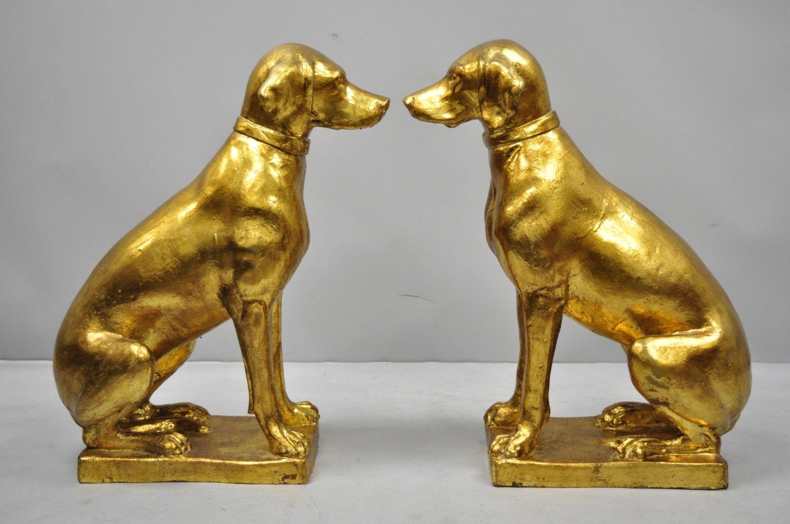 gold dog statue