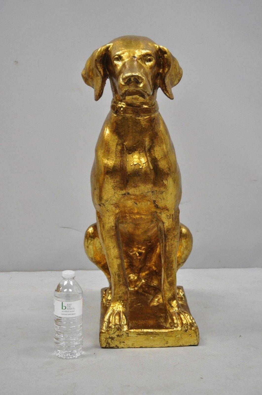 gold dog sculpture