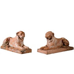 Pair of Italian Terracotta Lions