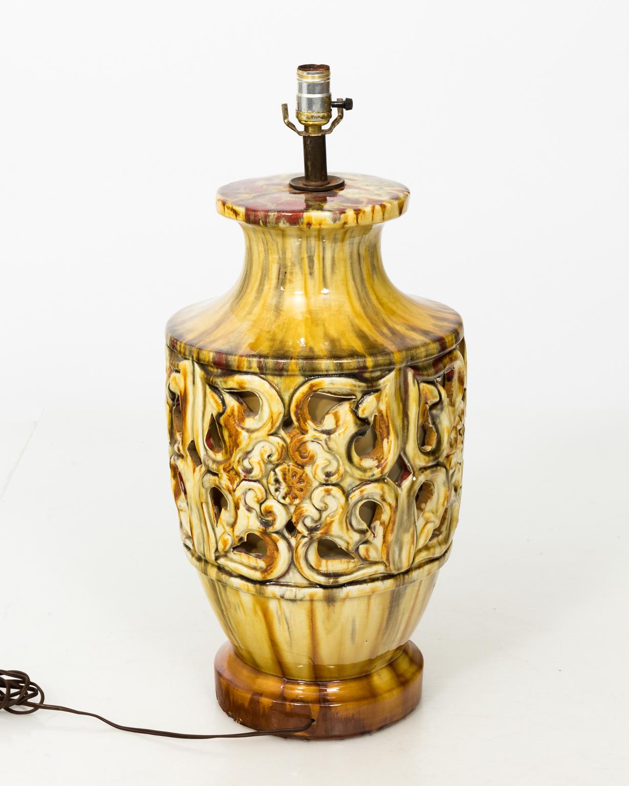 Pair of Italian Terracotta Midcentury Lamps For Sale 6