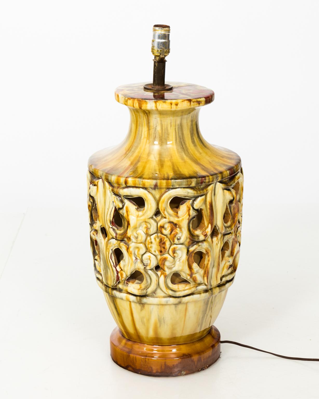 Pair of Italian Terracotta Midcentury Lamps For Sale 7