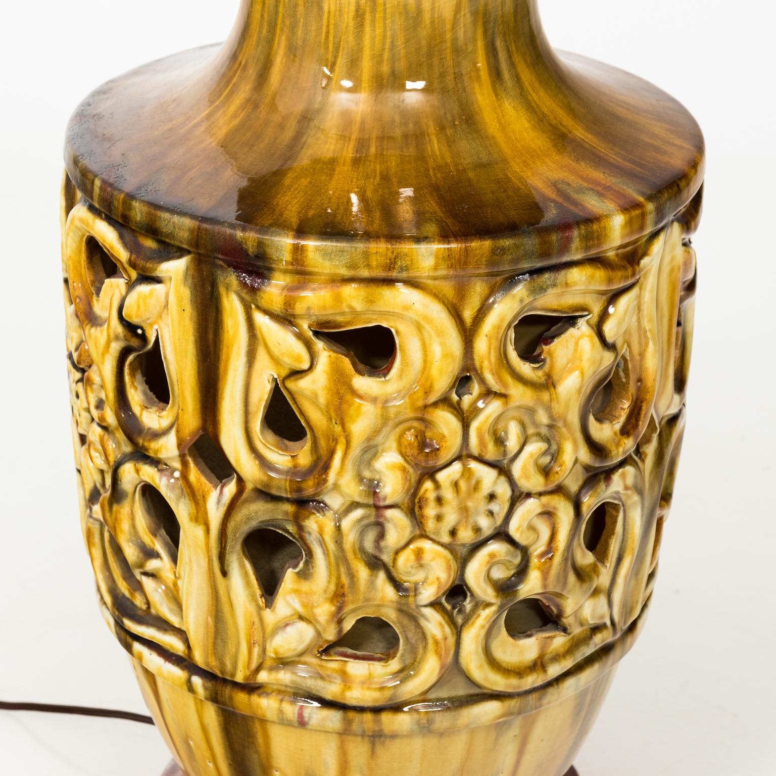 Mid-Century Modern Pair of Italian Terracotta Midcentury Lamps For Sale