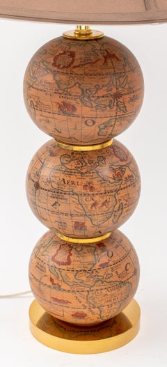 Pair of Italian Terracotta Paper Globe Lamps