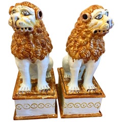 Pair of Italian Terracotta Temple Dogs Pair of Italian Terracotta Temple Dogs