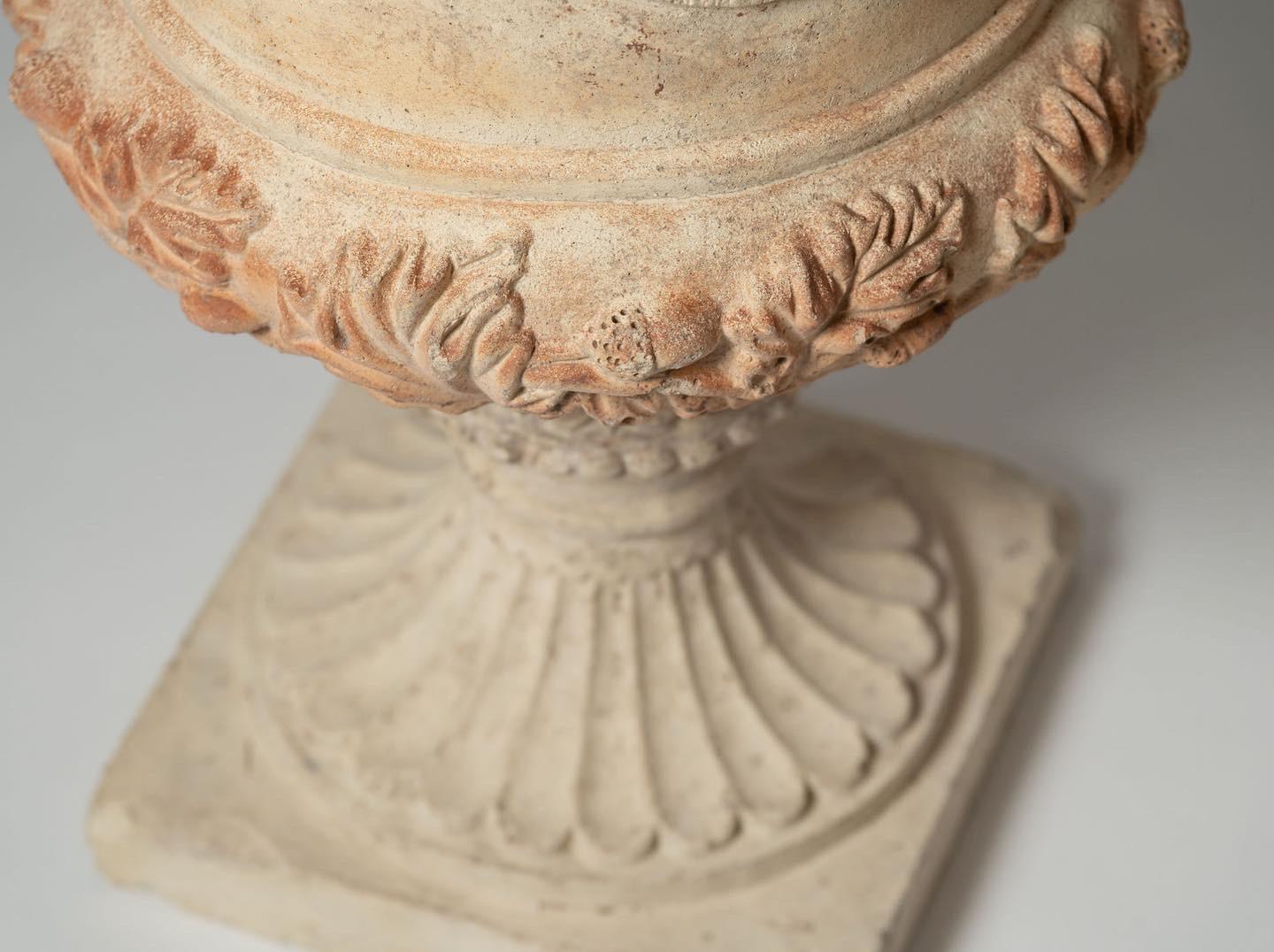 20th Century Pair of Italian terracotta urns, planters, home or garden 