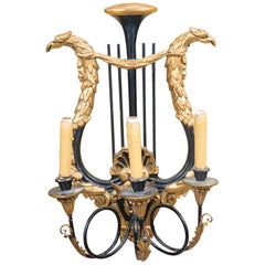 Paire d'Appliques Italiennes en Bois Sculpté à Trois Bras