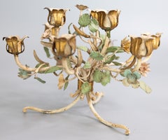 Coppia di candelabri italiani a fiori selvatici, circa 1950