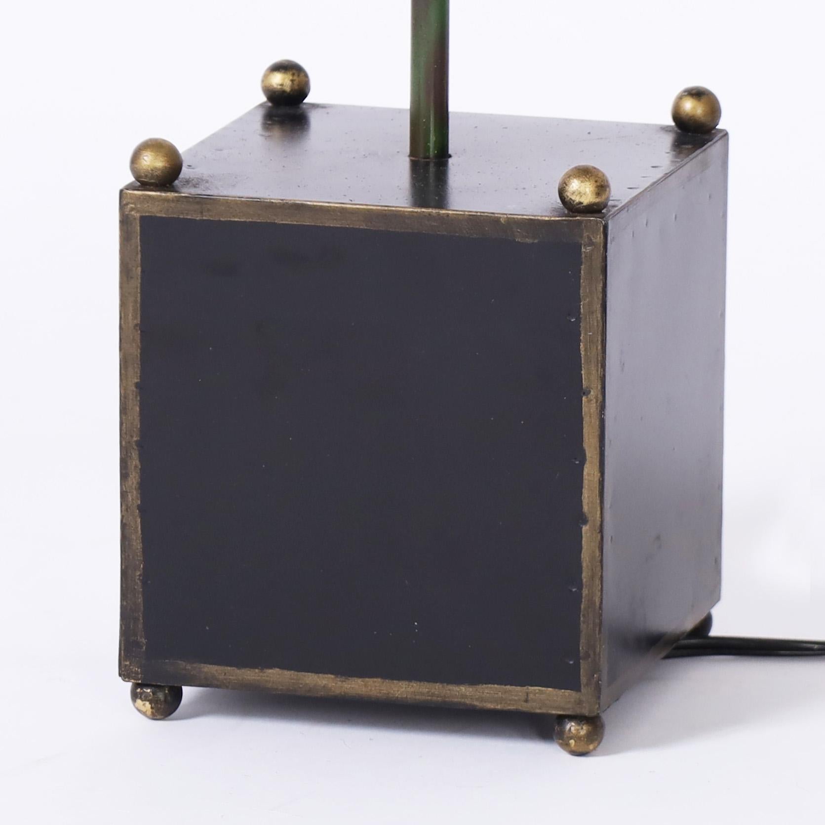 Pair of Italian Tole Fruit Tree Table Lamps For Sale 1