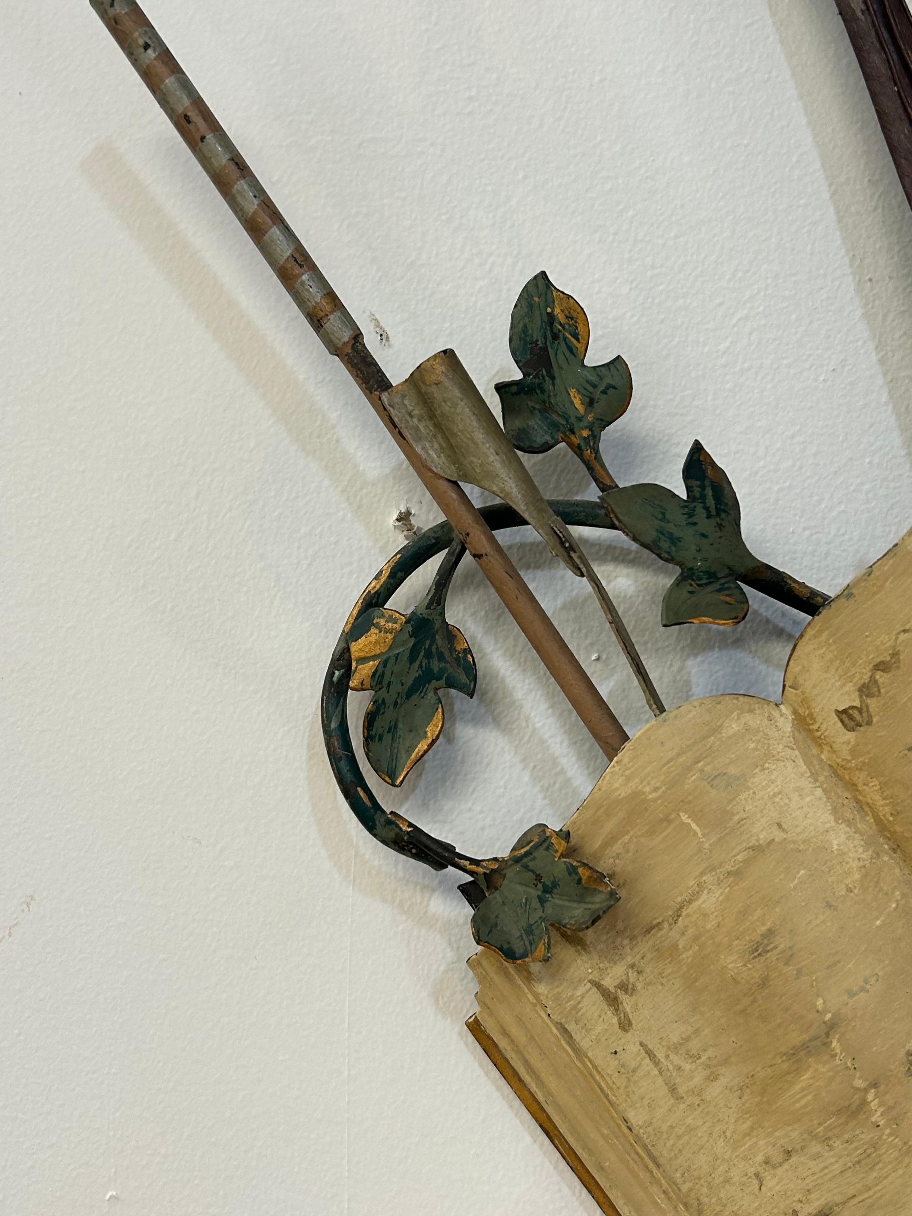 Pair of Italian tole sconces with lyre  and violin For Sale 5