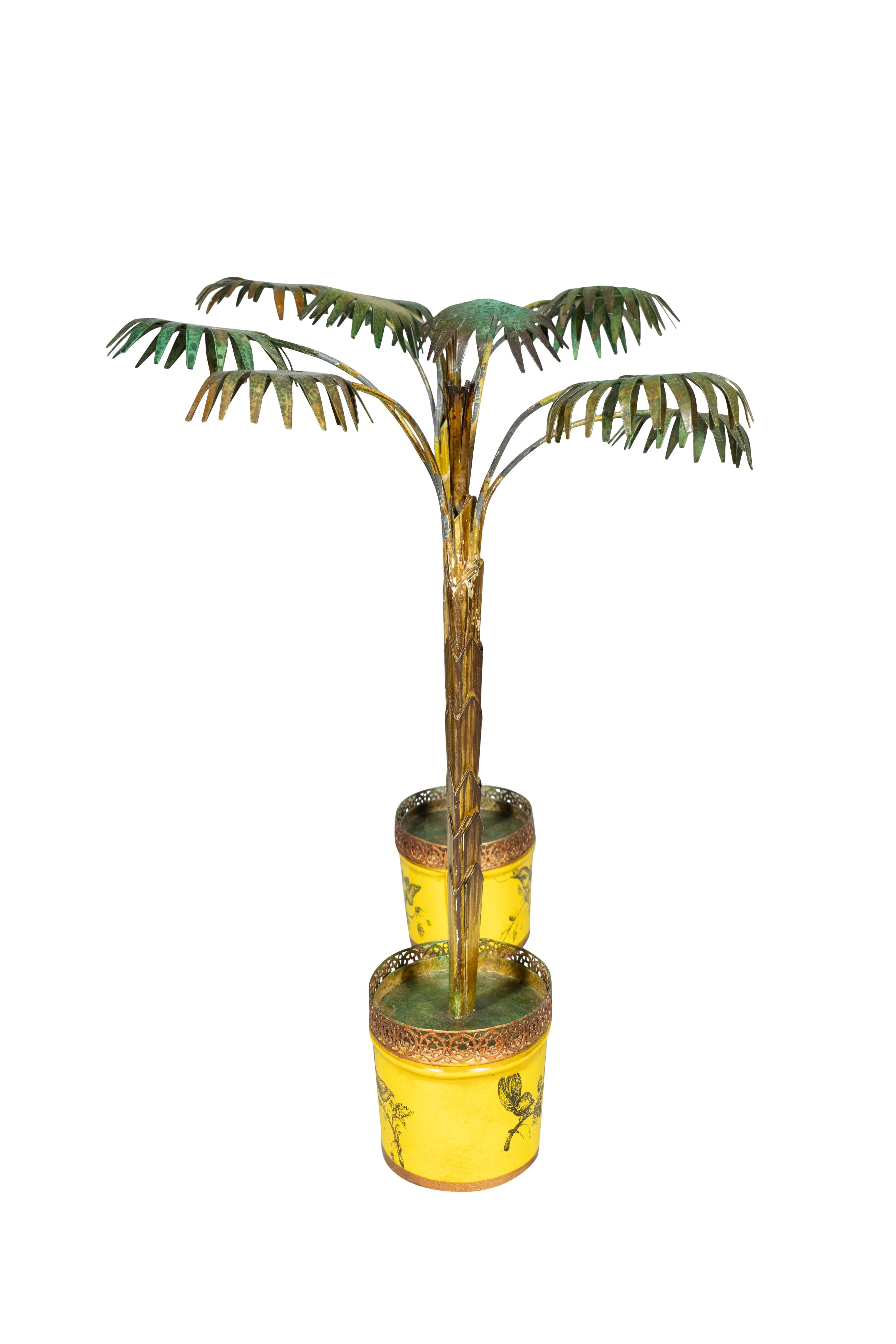 Dipinto Coppia di palme in toleware italiano in vendita