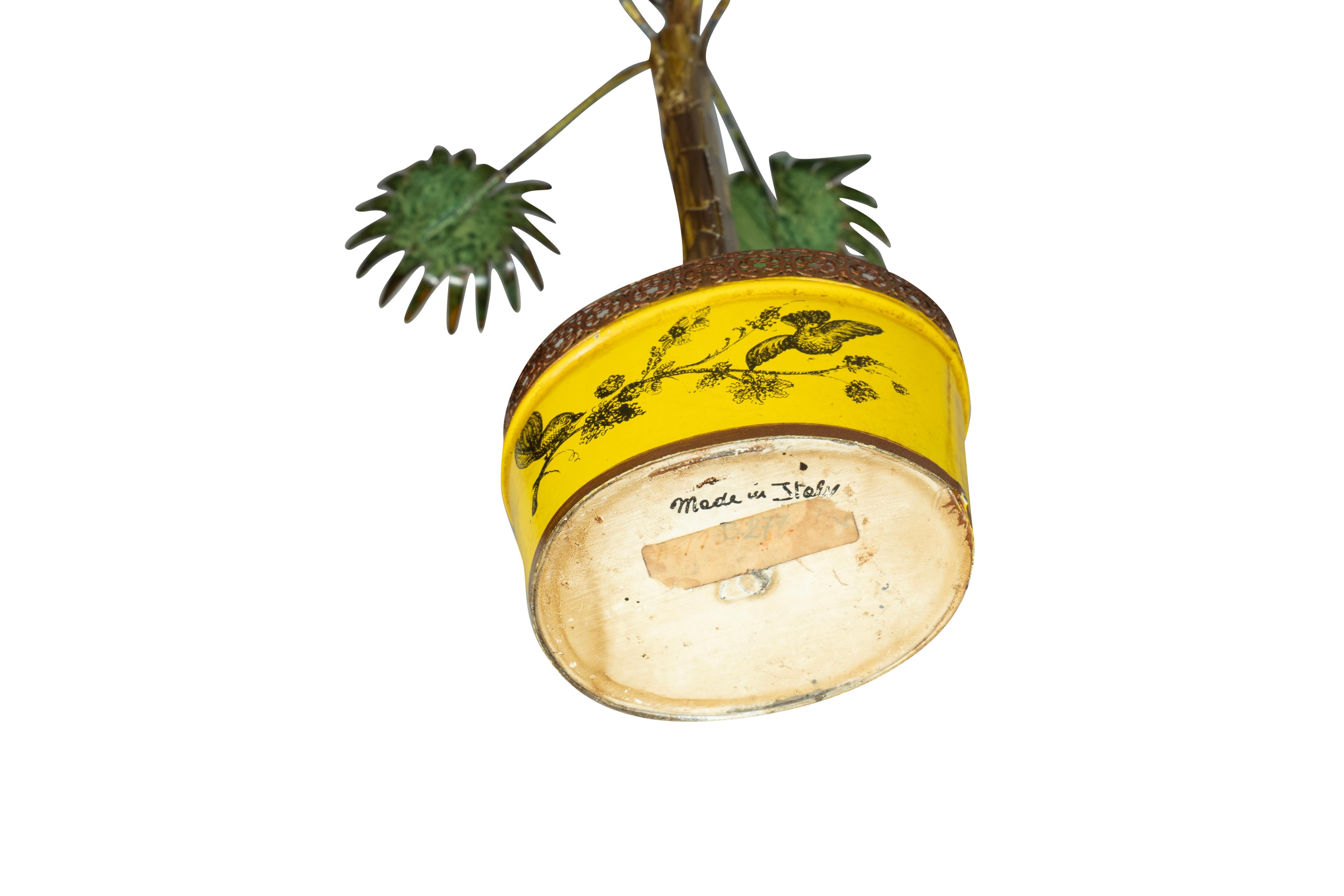 Stagno Coppia di palme in toleware italiano in vendita