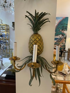 Pair of Italian Toleware Pineapple Sconces