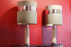 Paire de lampes italiennes en travertin par ce va study Firenze, 1970