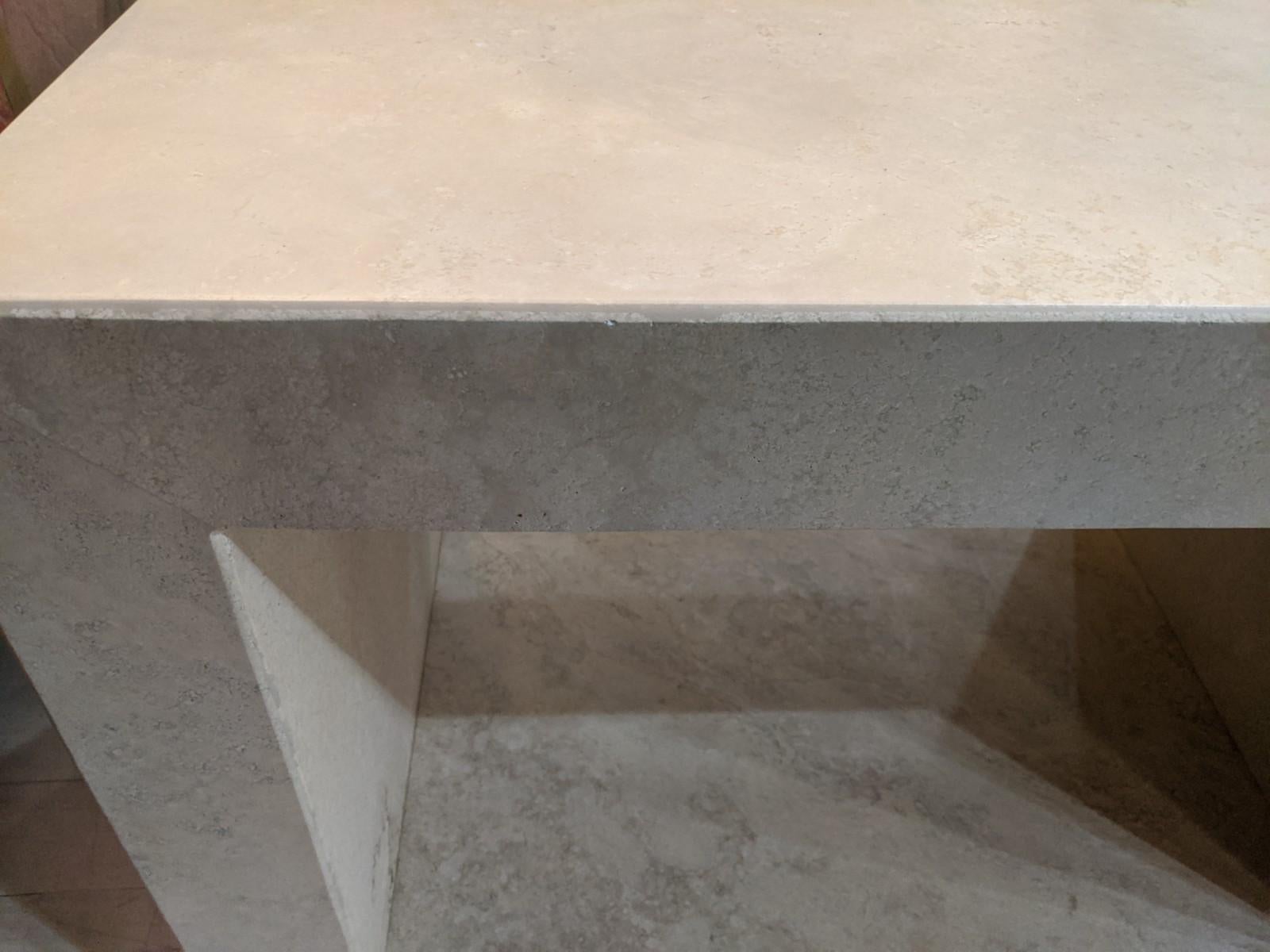 Pair of Italian Travertine Side Tables by CIM 1