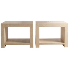 Pair of Italian Travertine Side Tables by CIM