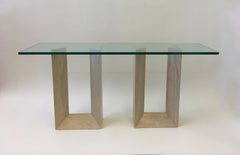 Pair of Italian Travertine Table Bases by Cattelan
