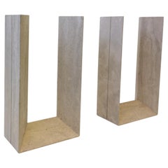Pair of Italian Travertine Table Bases by Cattelan