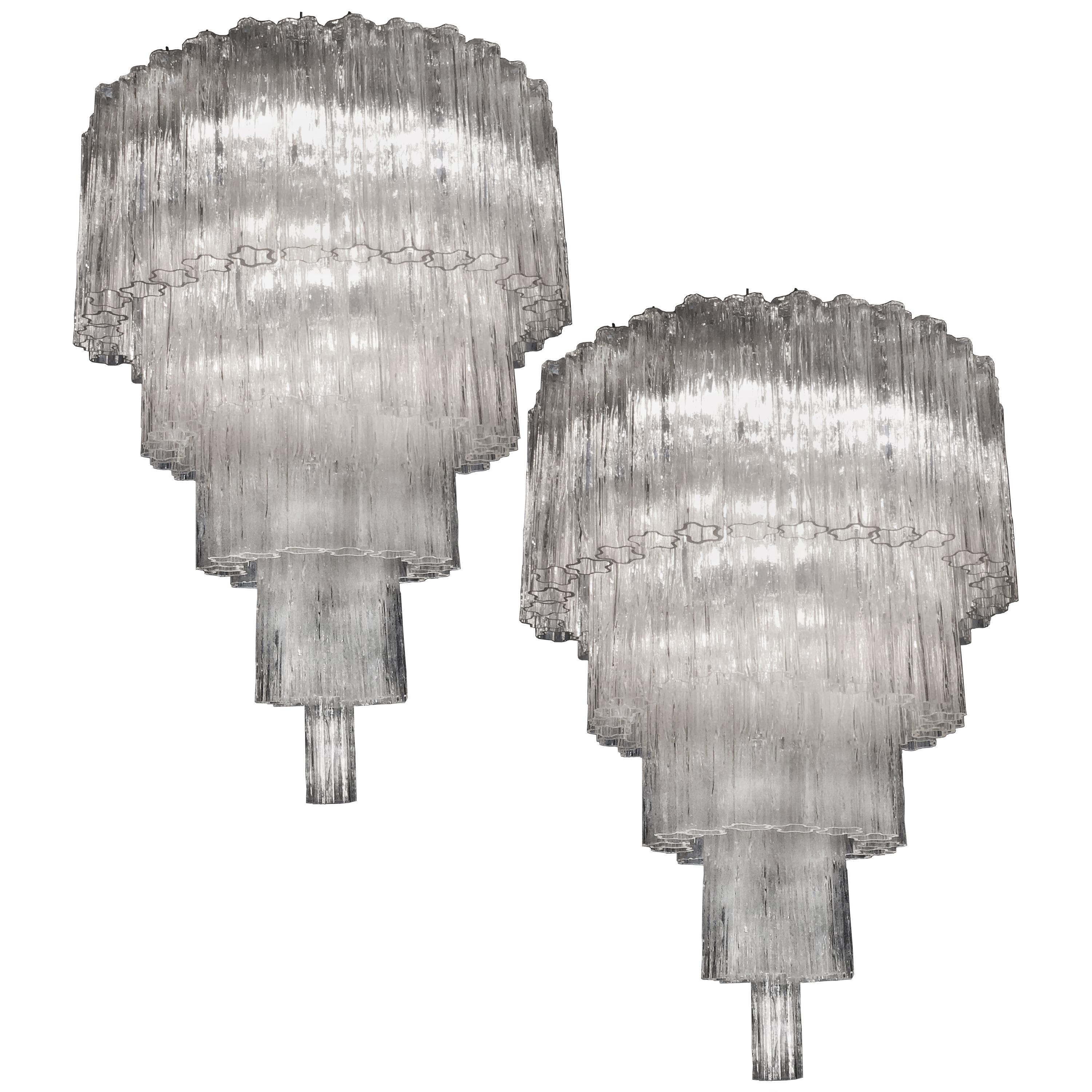 Pair of Italian Tronchi Chandeliers For Sale