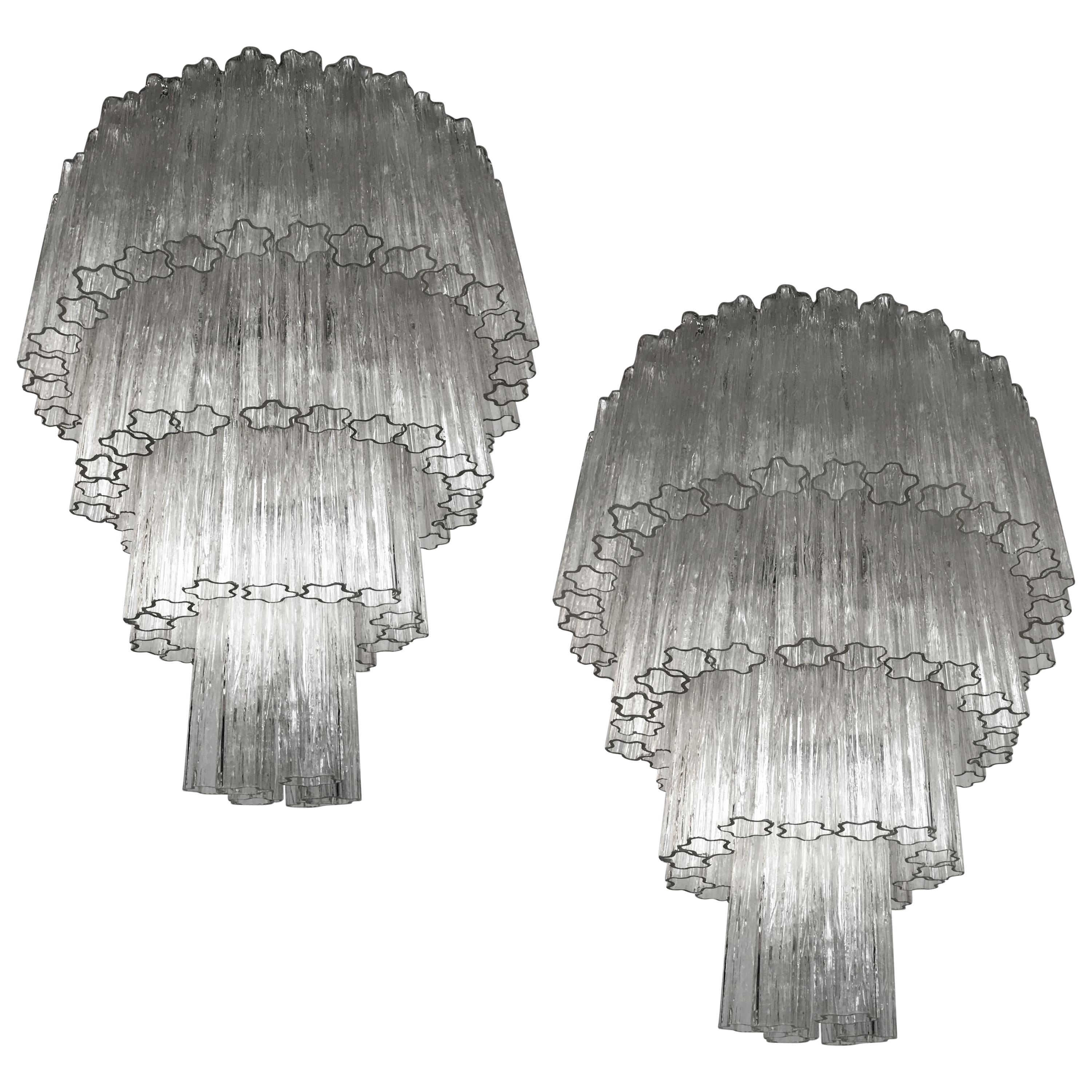 Pair of Italian 78 Tronchi Chandeliers For Sale