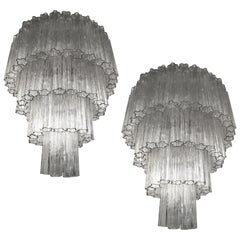 Pair of Italian 78 Tronchi Chandeliers