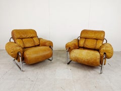 Pair of Italian “Tucroma” Armchairs by Guido Faleschini, 1970s