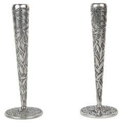 Paar italienische Tulpenvasen, Jugendstil, 900 Silber