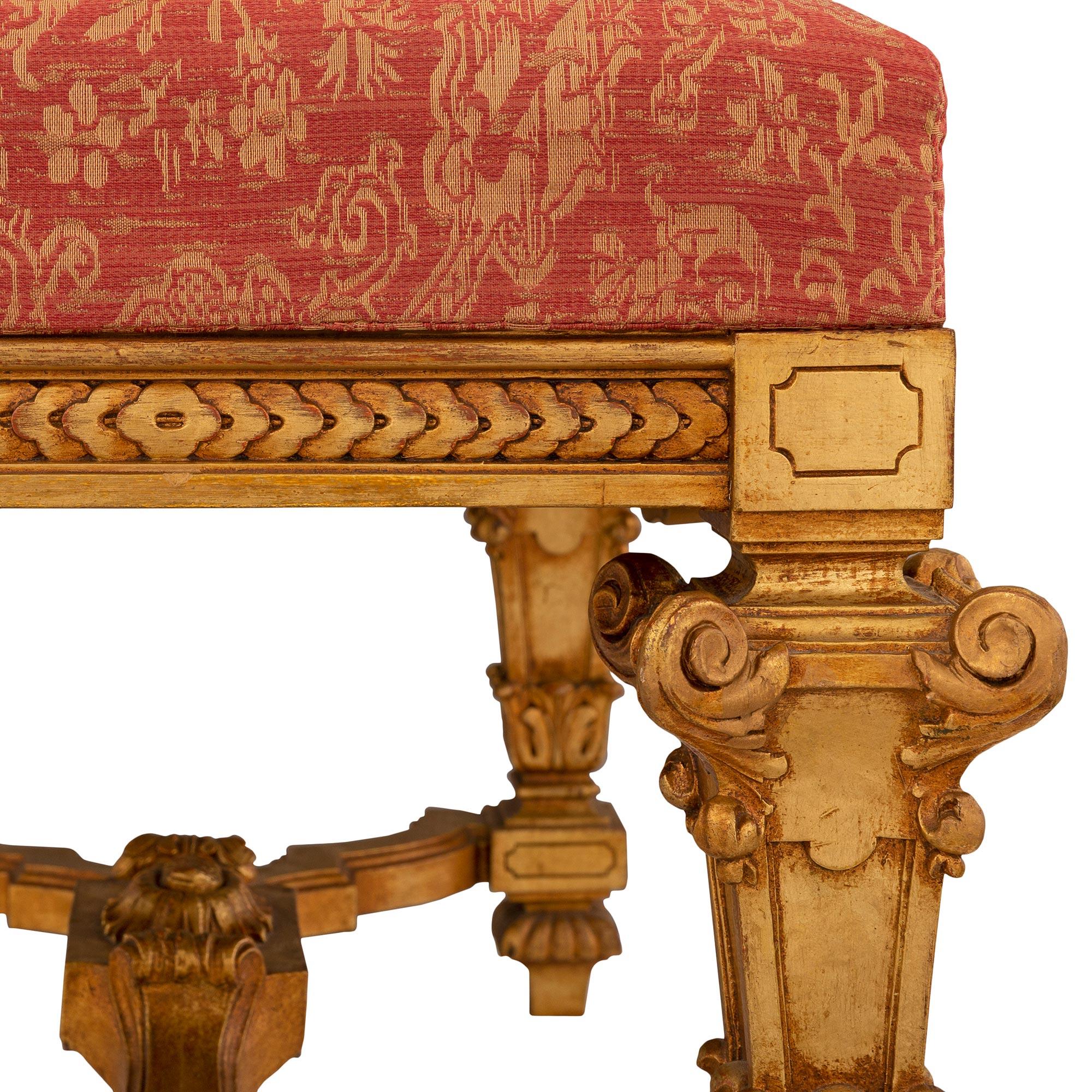 Wood Pair of Italian Turn-of-the-century Louis XIV St. Mecca Benches For Sale