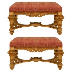Pair of Italian Turn-of-the-century Louis XIV St. Mecca Benches