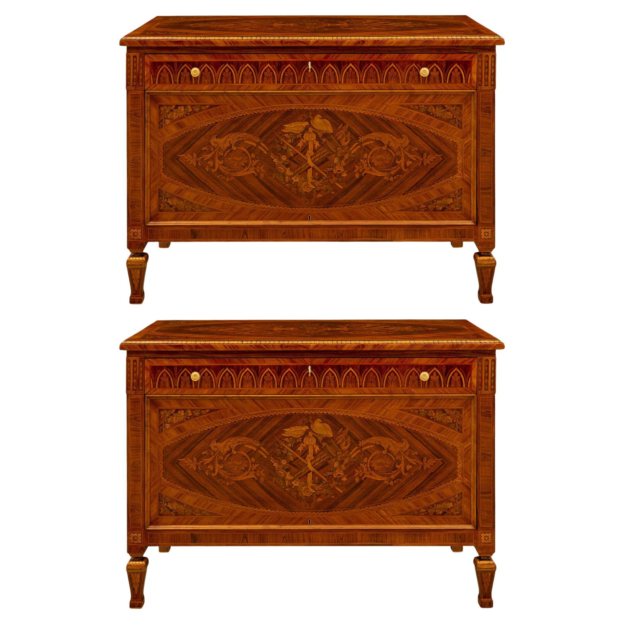 Pair of Italian Turn of the Century Louis XVI St. Commodes For Sale