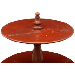 Pair of Italian Turn of the Century Marble Three-Tier Tables
