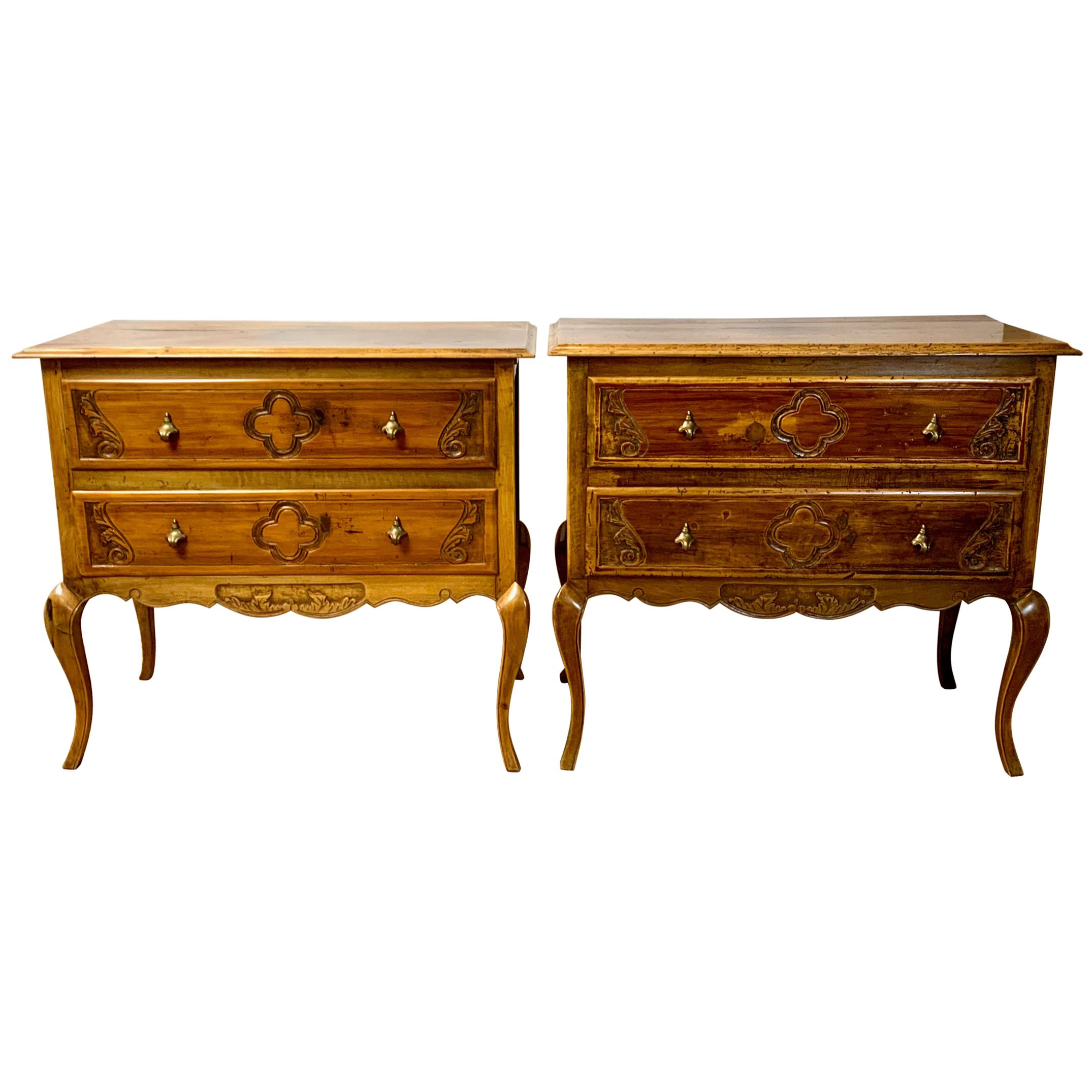 Pair of Italian Two-Drawer Chests or Bedside Tables