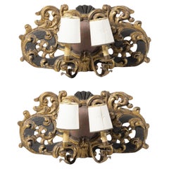 PAIR OF ITALIAN TWO-LUME APPLIQUES 18. Jahrhundert