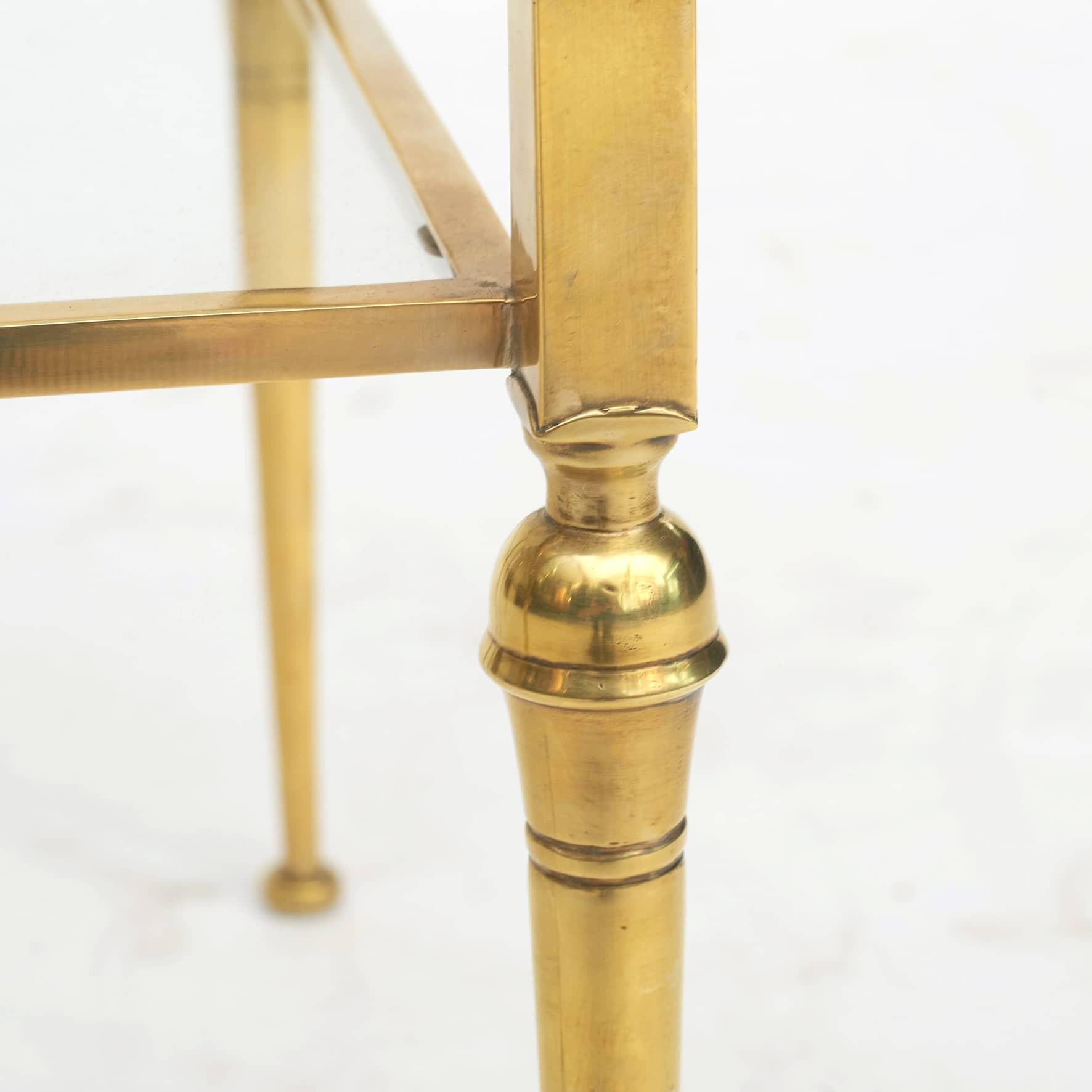 Pair of Italian Two-Tier Brass Side Tables 2