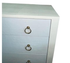Pair of Italian Two-Tone Faux Shagreen Commodes. Late 20th Century.