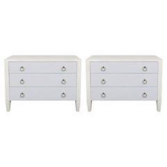 Pair of Italian Two-Tone Faux Shagreen Commodes. Late 20th Century.