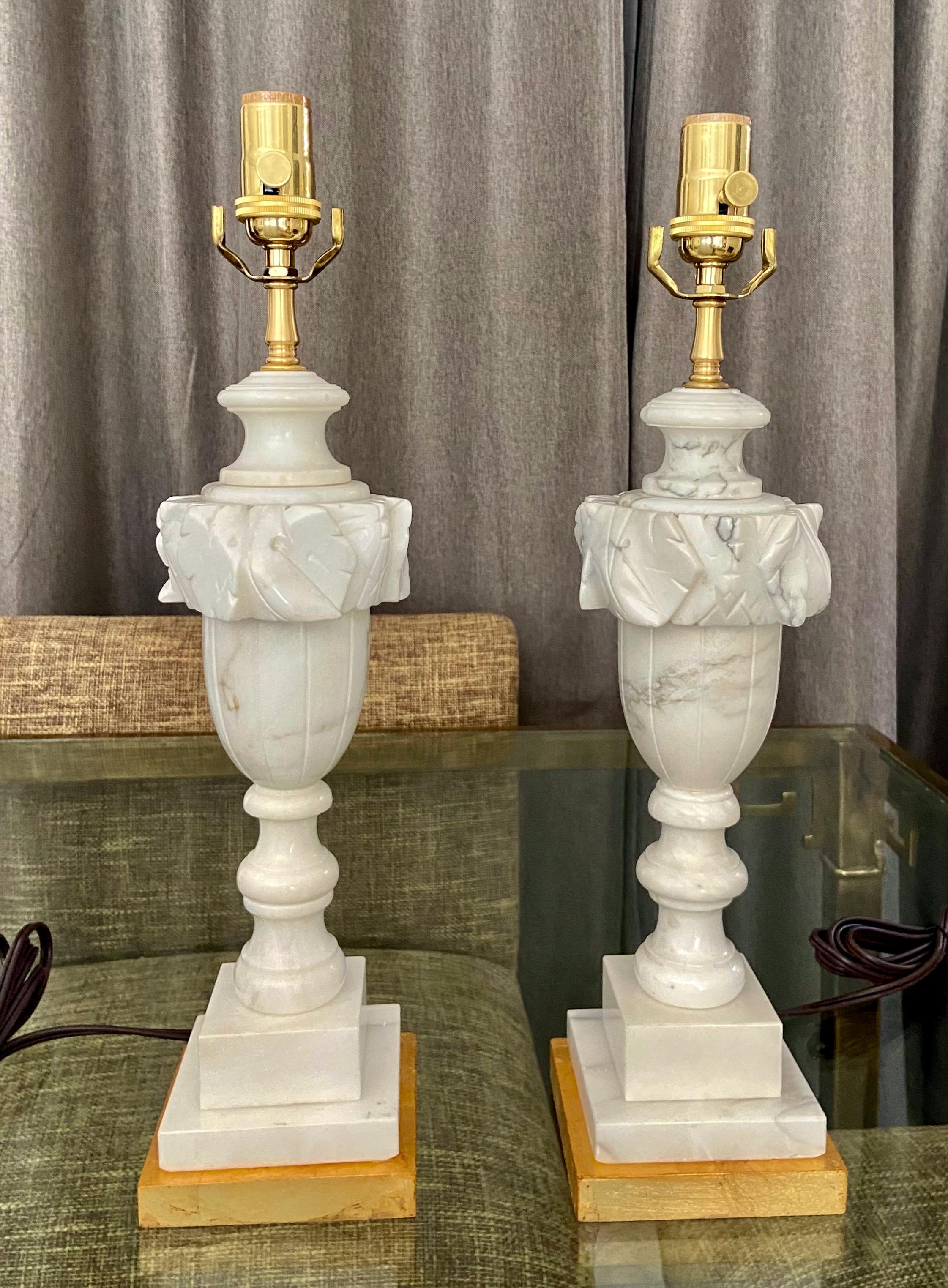 Pair of hand carved neoclassic style 