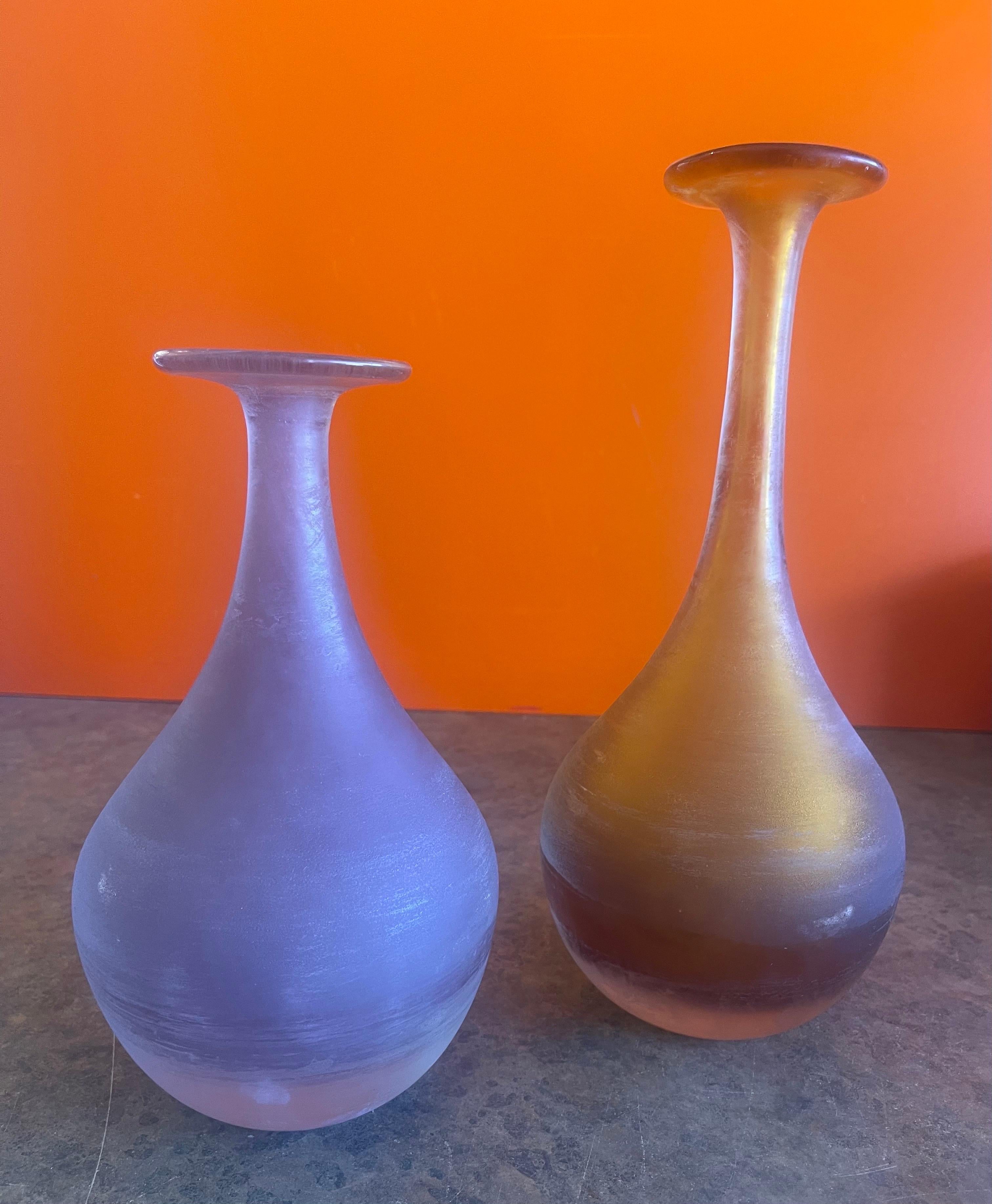 Pair of Italian Venetian Art Glass Vases for Kreiss For Sale 10