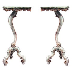 Pair of Italian Venetian Floral Pedestals