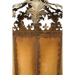 Pair of Italian Venetian Gilt Iron Hanging Lanterns