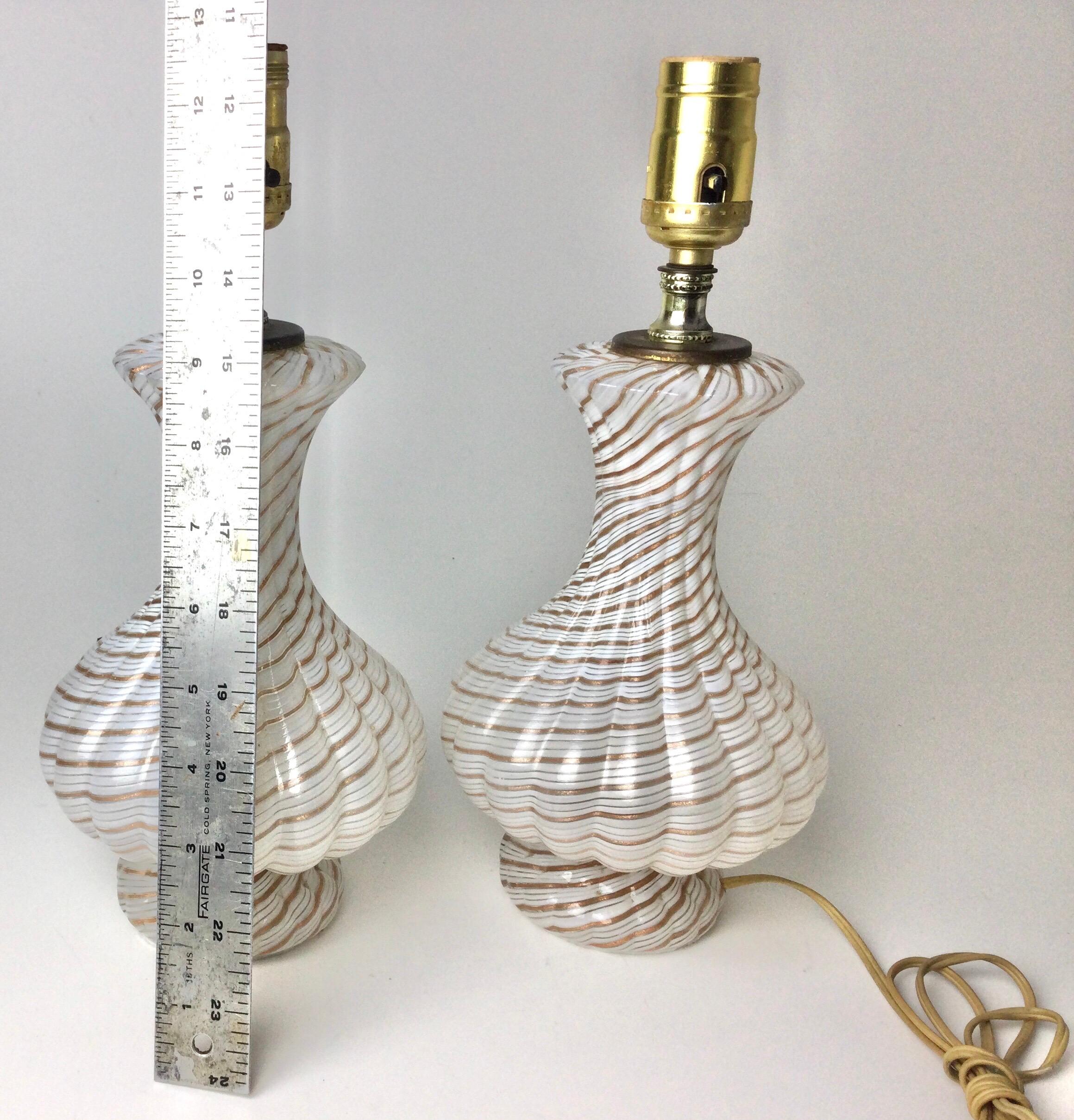 Pair of Italian Venetian Glass Bedroom Lamps 4