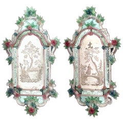 Pair of Italian Venetian Murano '19th Century' Wall Mirrors